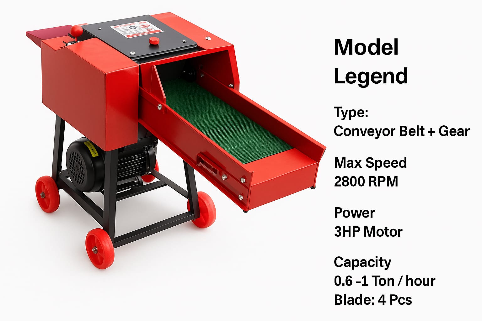 Chaff Cutter With 3 HP Motor Legend